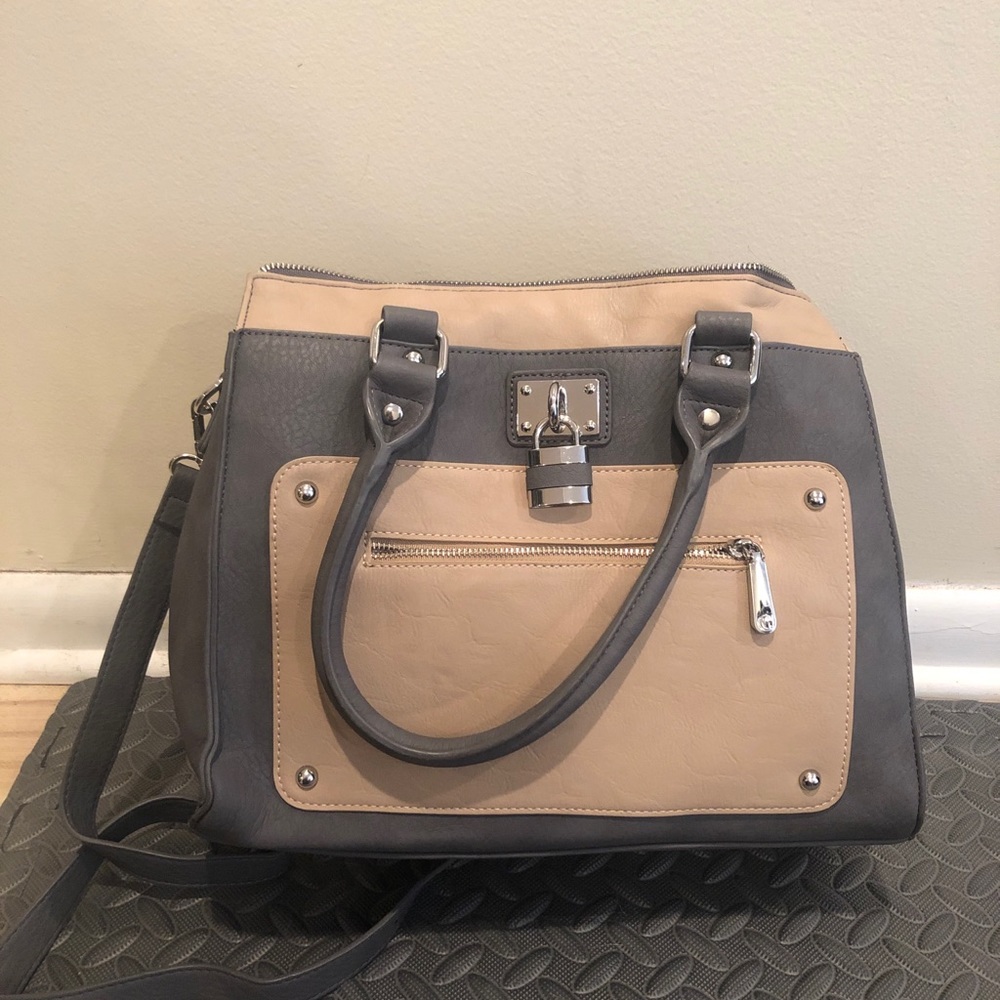 Dark grey and tan charming Charlie purse